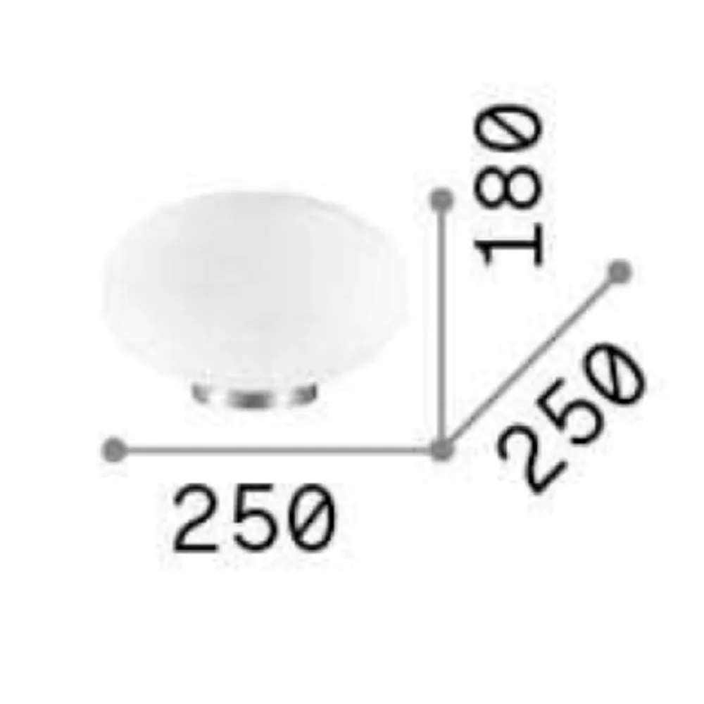 Abat Jour-Ideal Lux Candy tl1 d25 lampada da comodino sfera di vetro bianca
