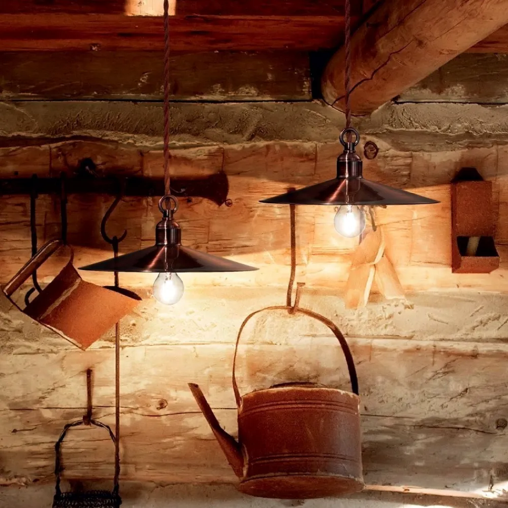 Lampadari Cucina-Ideal Lux Cantina sp1 lampadario per cucina rustico rame