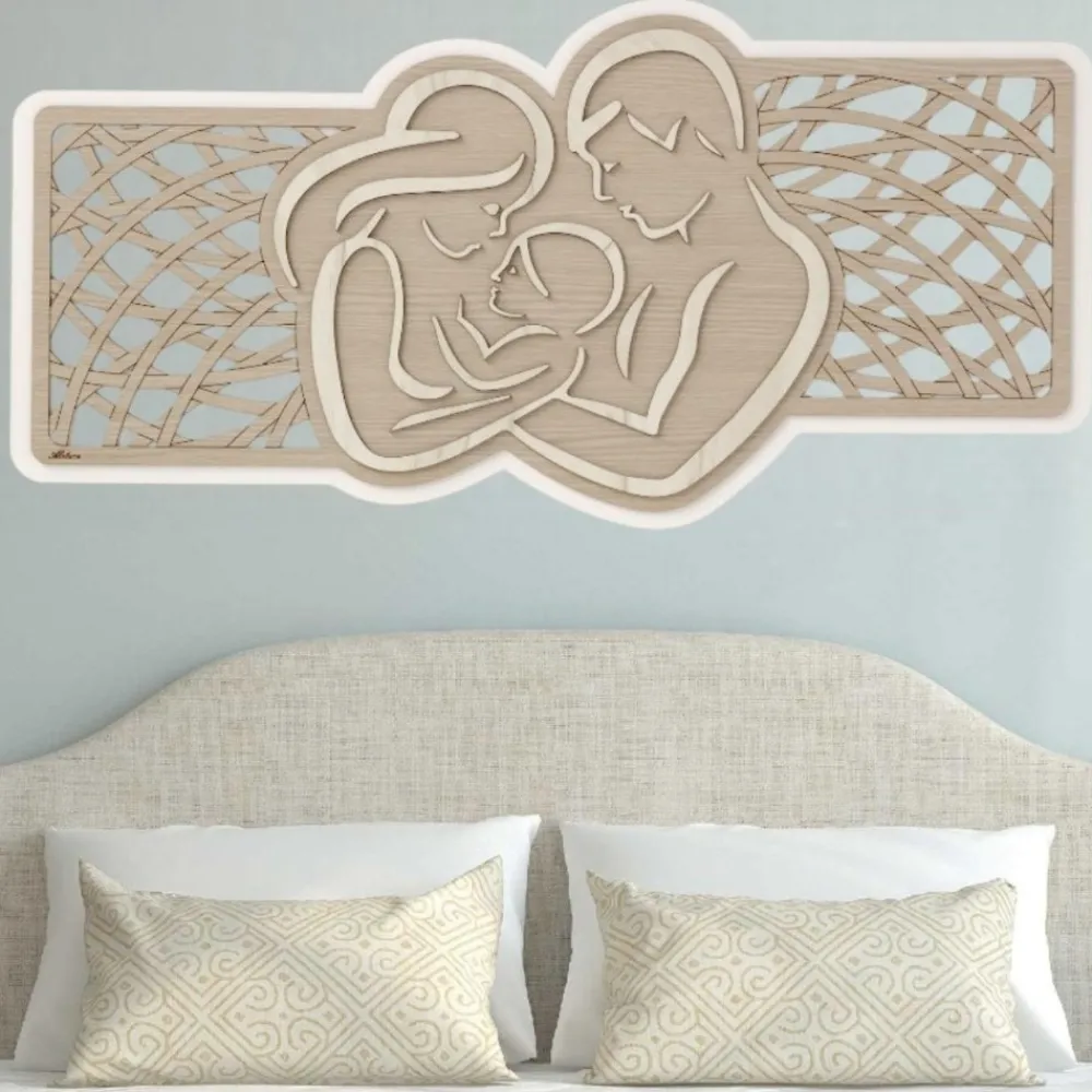 Capezzali-Selezionato da Mazzolaluce Capezzale capoletto sacra famiglia moderna 120x60 legno bianco rovere