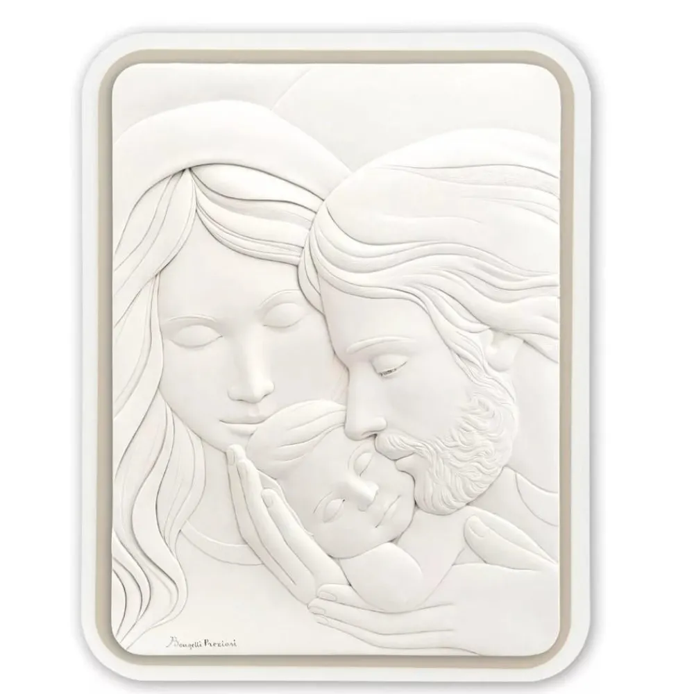 Capezzali-Bongelli Preziosi Capezzale capoletto sacra famiglia 45x58 nocciola