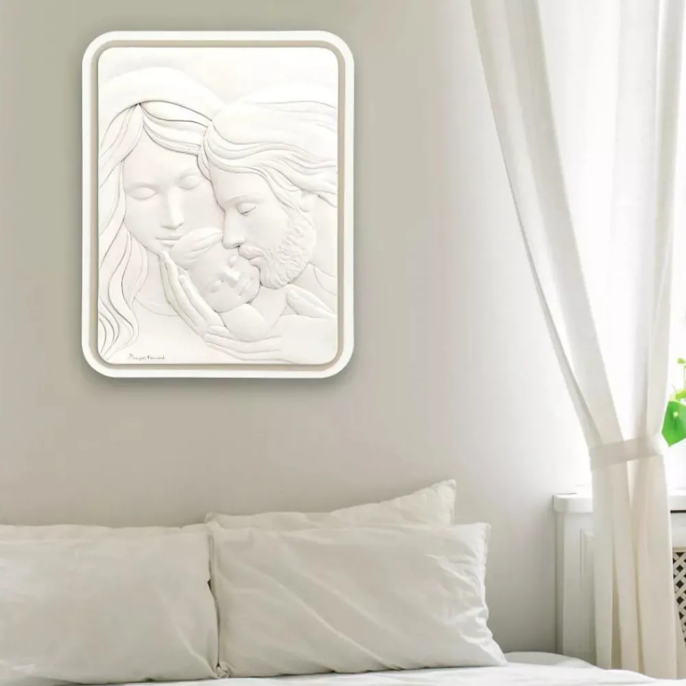 Capezzali-Bongelli Preziosi Capezzale capoletto sacra famiglia 45x58 nocciola