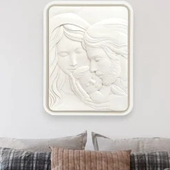 Capezzali-Bongelli Preziosi Capezzale capoletto sacra famiglia 30x38 nocciola