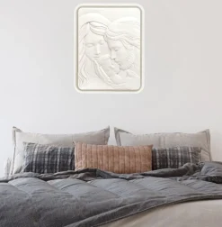 Capezzali-Bongelli Preziosi Capezzale capoletto sacra famiglia 30x38 nocciola