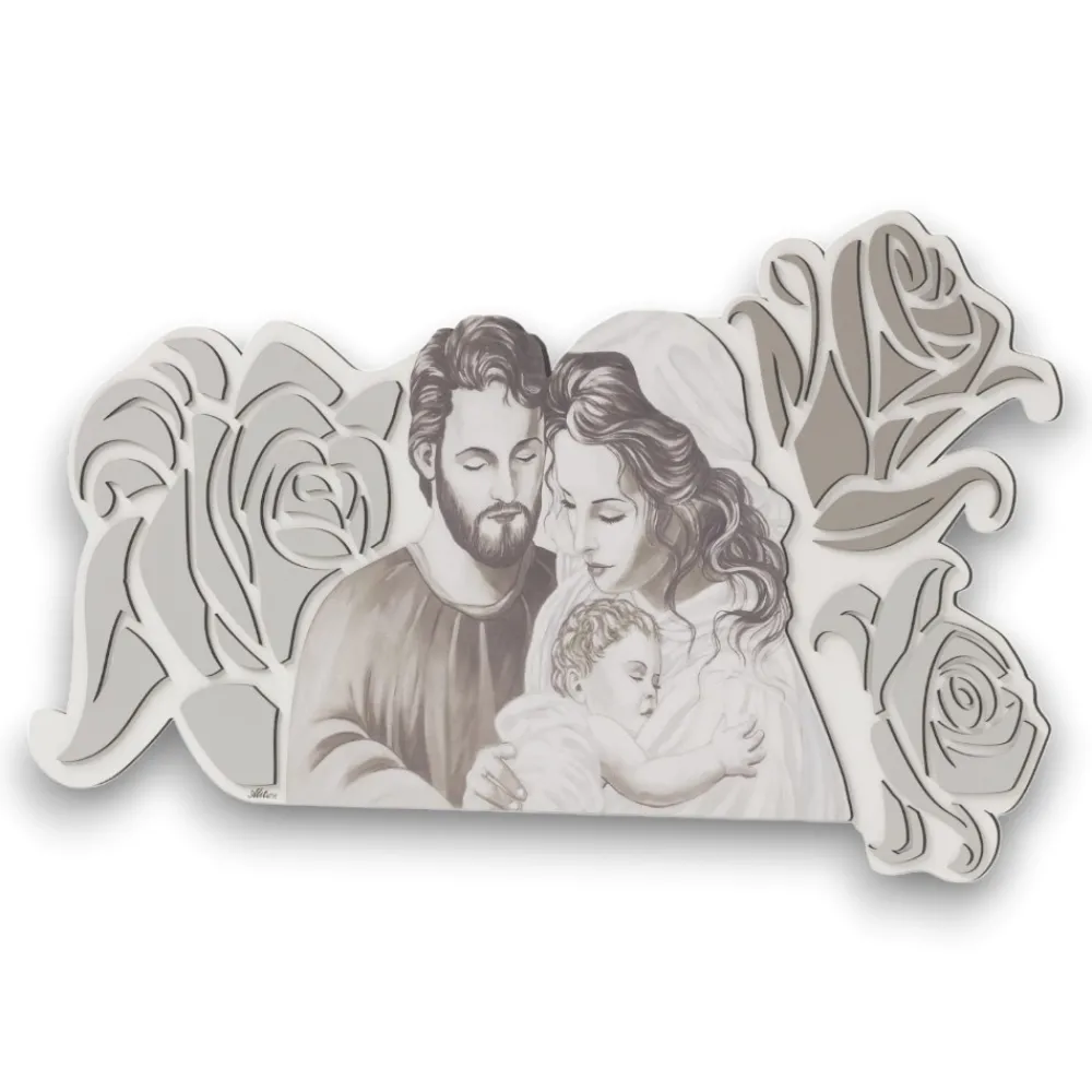 Capezzali-Selezionato da Mazzolaluce Capezzale classico sacra famiglia 120x60 legno bianco grigio tortora