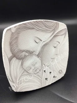 Capezzali-Selezionato da Mazzolaluce Capezzale da comodino 10x10cm sacra famiglia decoro a rilievo