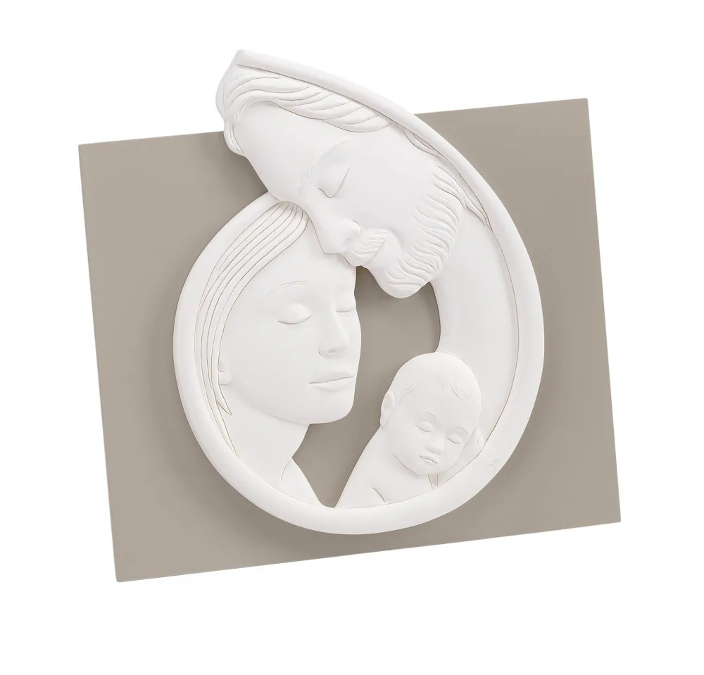 Capezzali-Selezionato da Mazzolaluce Capezzale da parete 23x23 o tavolo sacra famiglia tortora