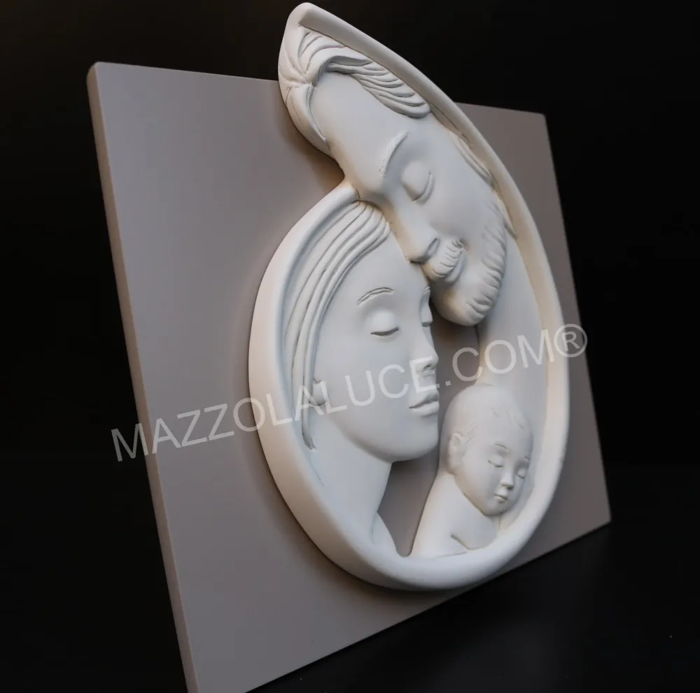 Capezzali-Selezionato da Mazzolaluce Capezzale da parete 23x23 o tavolo sacra famiglia tortora