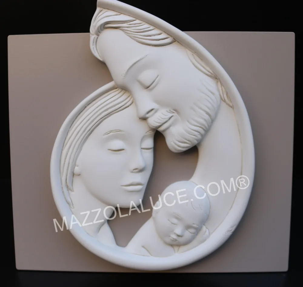 Capezzali-Selezionato da Mazzolaluce Capezzale da parete 23x23 o tavolo sacra famiglia tortora