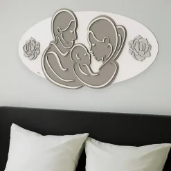 Capezzali-Selezionato da Mazzolaluce Capezzale moderno sacra famiglia 120x60 bianco tortora grigio