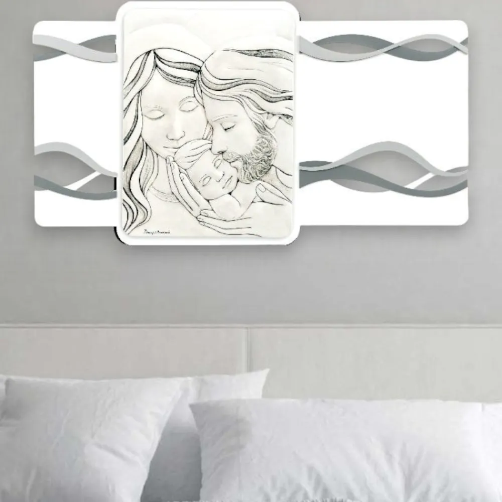 Capezzali-Bongelli Preziosi Capezzale moderno sacra famiglia grigio 70x34