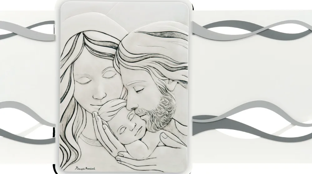 Capezzali-Bongelli Preziosi Capezzale moderno sacra famiglia grigio 70x34
