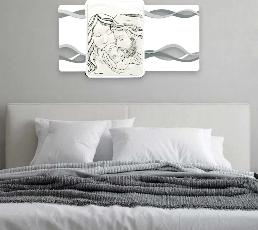 Capezzali-Bongelli Preziosi Capezzale moderno sacra famiglia grigio 70x34