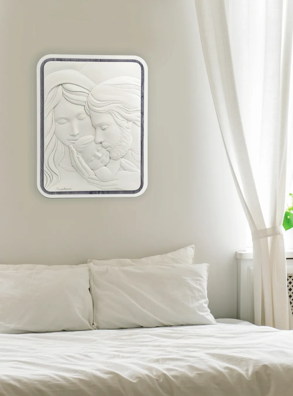 Capezzali-Bongelli Preziosi Capezzale moderno 45x48 sacra famiglia rovere
