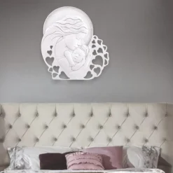 Capezzali-Bongelli Preziosi Capezzale quadretto 24x22 cm cuore bianco