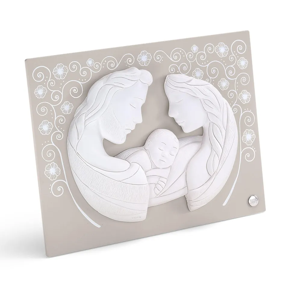 Capezzali-Selezionato da Mazzolaluce Capezzale sacra famiglia bianco tortora 45x34
