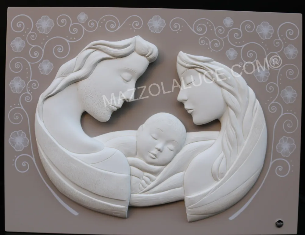 Capezzali-Selezionato da Mazzolaluce Capezzale sacra famiglia bianco tortora 45x34