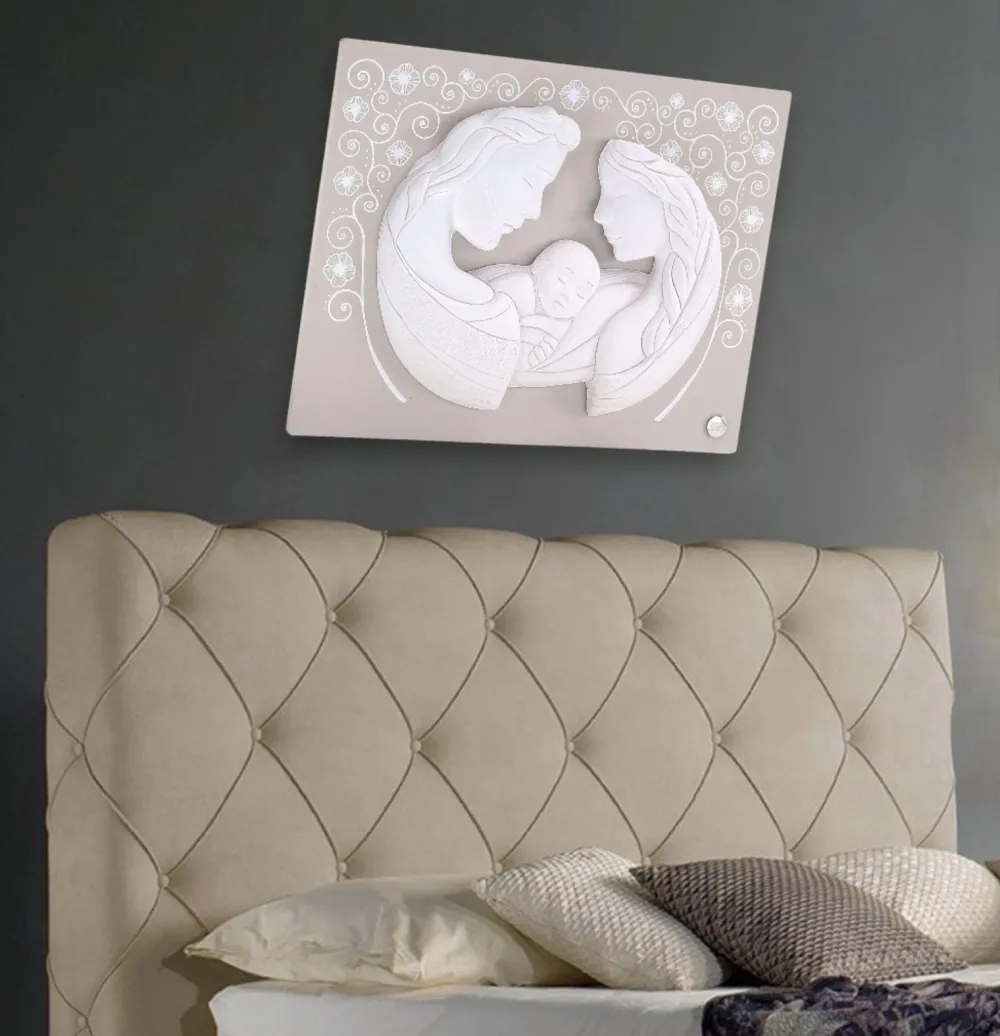 Capezzali-Selezionato da Mazzolaluce Capezzale sacra famiglia bianco tortora 45x34