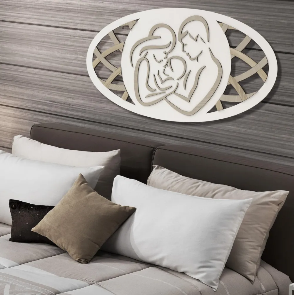 Capezzali-Selezionato da Mazzolaluce Capezzale sacra famiglia moderna 120x60 legno bianco rovere