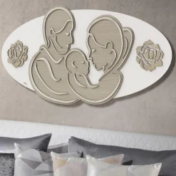 Capezzali-Selezionato da Mazzolaluce Capezzale sacra famiglia moderna ovale design 120x60 bianco rovere