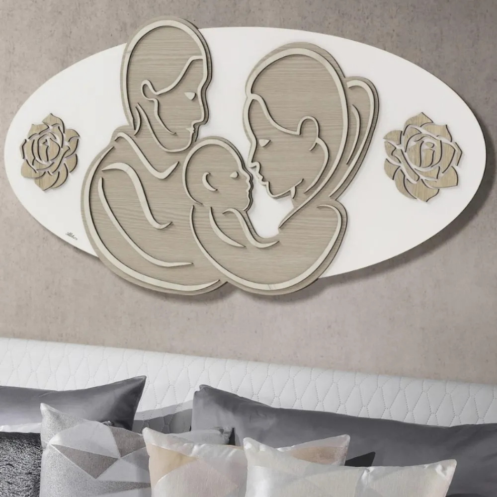 Capezzali-Selezionato da Mazzolaluce Capezzale sacra famiglia moderna ovale design 120x60 bianco rovere