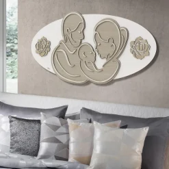 Capezzali-Selezionato da Mazzolaluce Capezzale sacra famiglia moderna ovale design 120x60 bianco rovere