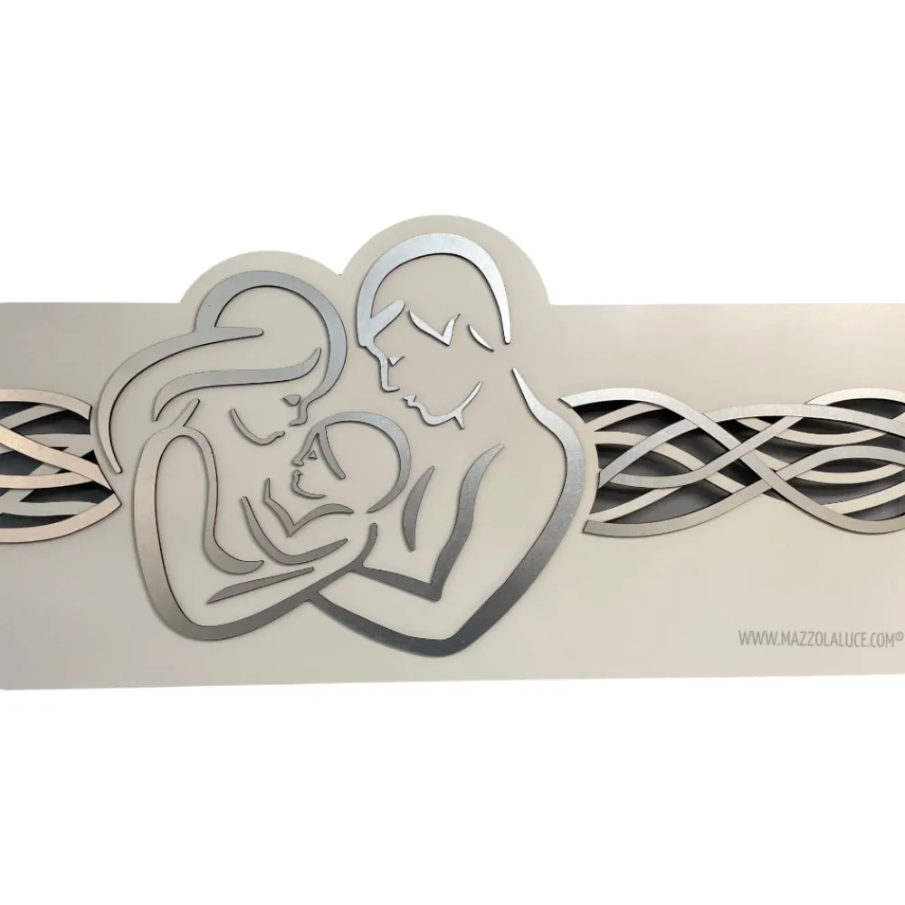 Capezzali-Selezionato da Mazzolaluce Capezzale sacra famiglia moderna bianco foglia argento 120x60
