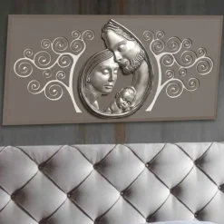 Capezzali-Selezionato da Mazzolaluce Capezzale sacra famiglia 80x40 argento avorio albero della vita tortora