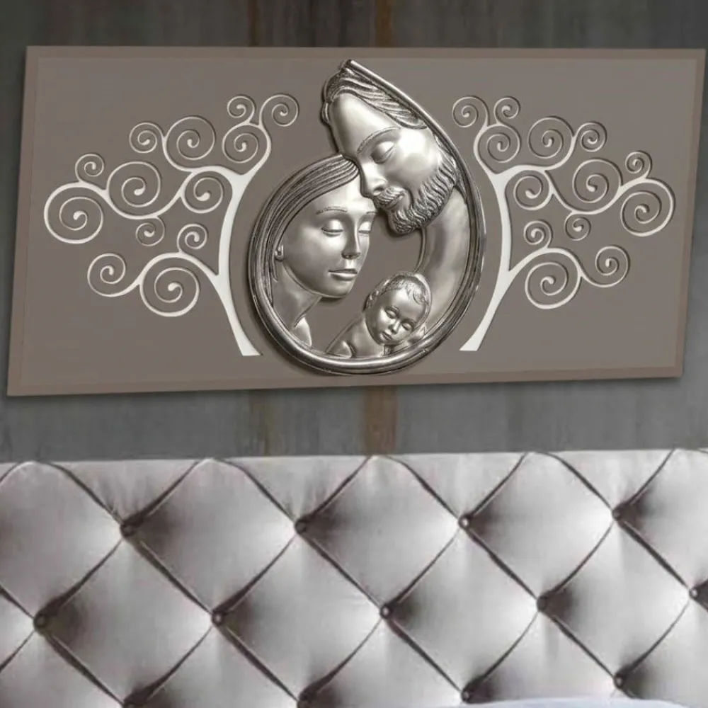Capezzali-Selezionato da Mazzolaluce Capezzale sacra famiglia 80x40 argento avorio albero della vita tortora
