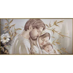 Capezzali-Selezionato da Mazzolaluce Capezzale sacra famiglia 120x60 decorato resina lucido cornice oro