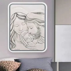 Capezzali-Bongelli Preziosi Capezzale sacra famiglia 45x48 grigio con contrasto