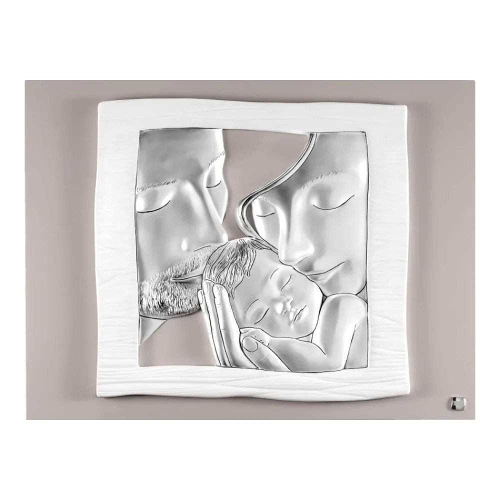 Capezzali-Selezionato da Mazzolaluce Capezzale tortora argento 45x35 sacra famiglia stile contemporaneo