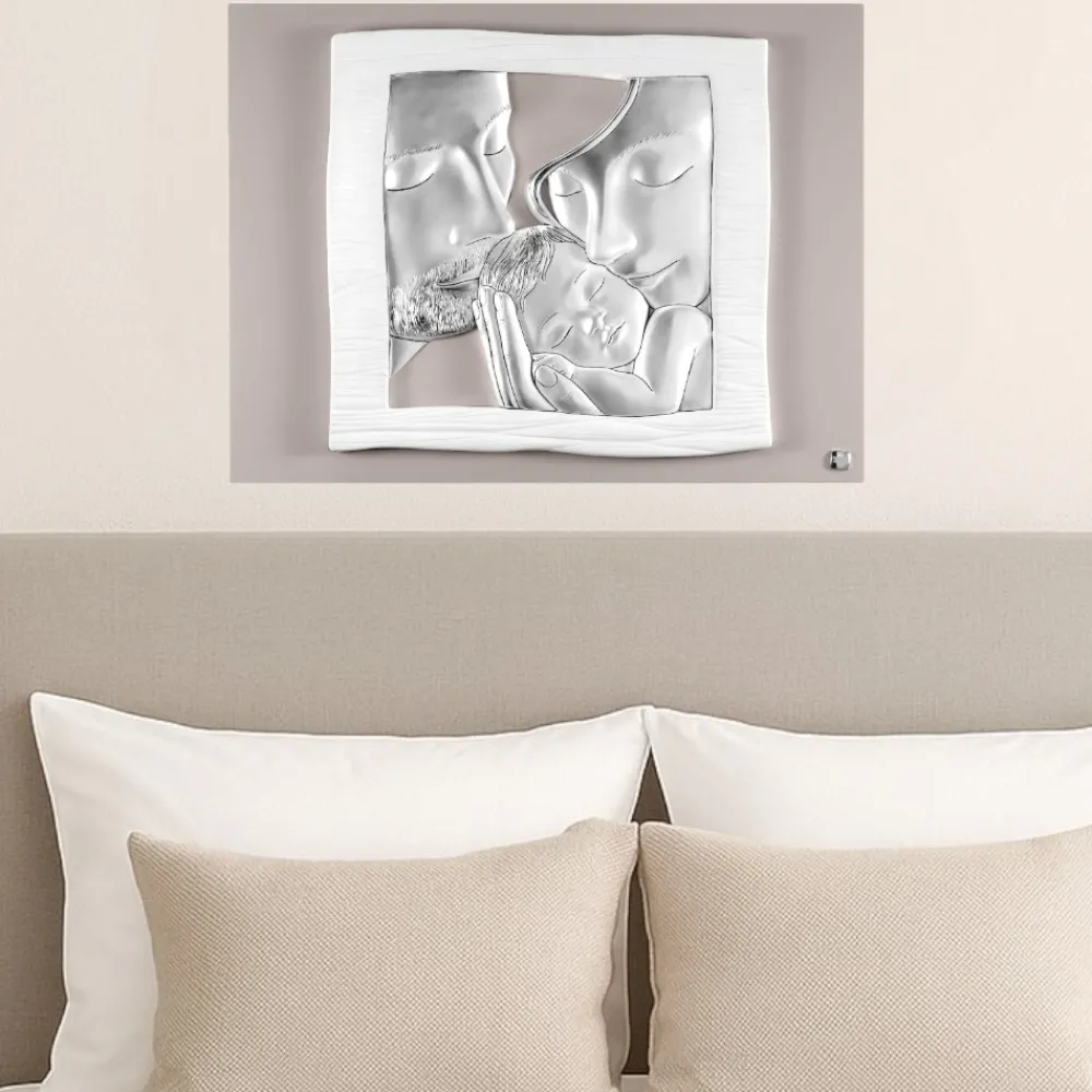 Capezzali-Selezionato da Mazzolaluce Capezzale tortora argento 45x35 sacra famiglia stile contemporaneo