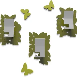 Appendiabiti Da Parete-Selezionato da Mazzolaluce Cappendiabiti moderno da parete farfalle legno colore verde oliva