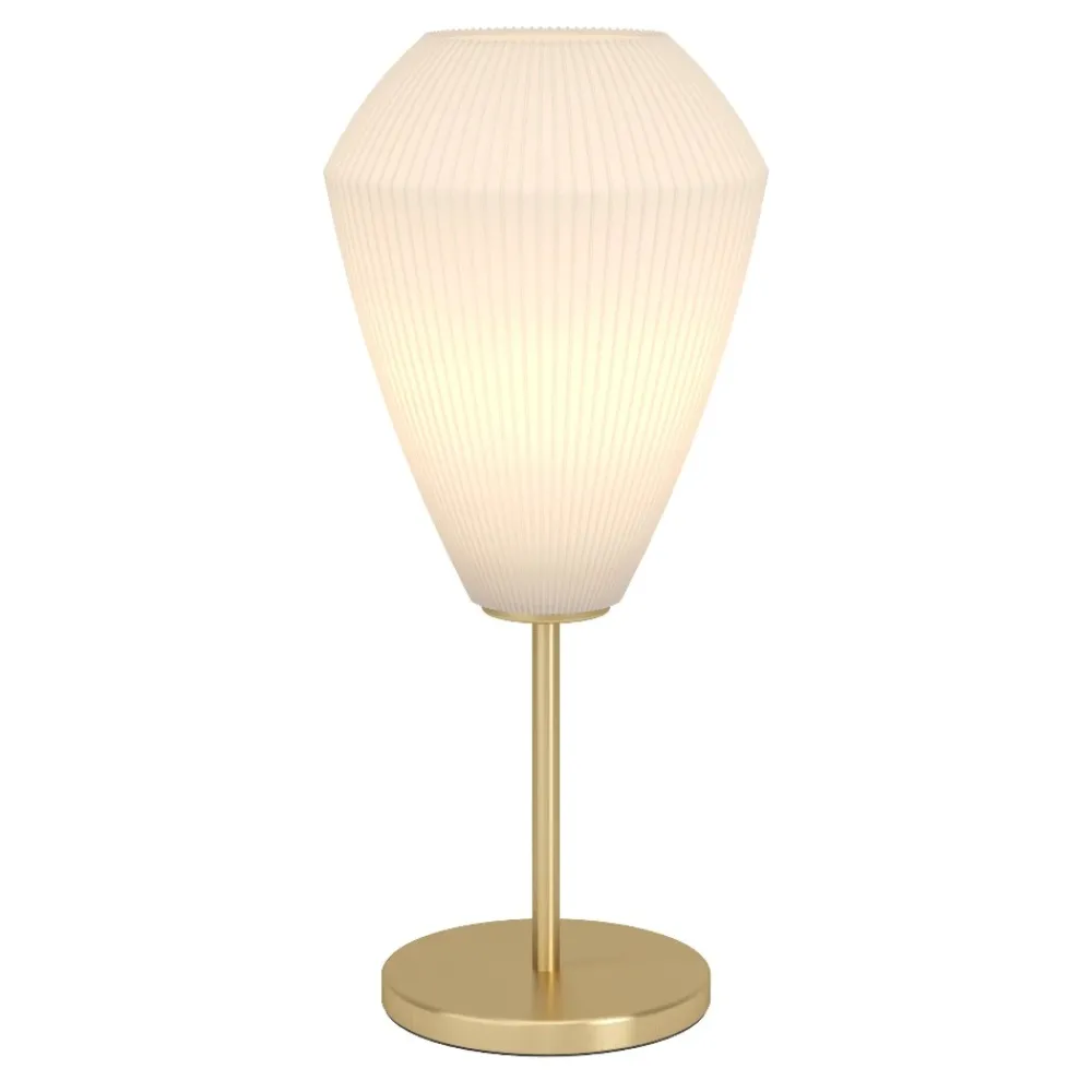 Lampade Da Tavolo-Eglo Caprarola lampada da tavolo paralume in vetro rigato