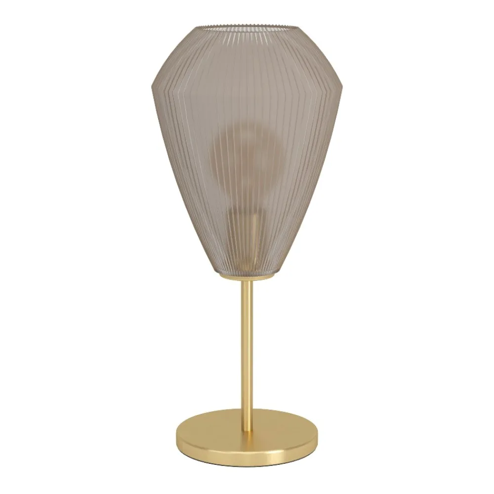 Lampade Da Tavolo-Eglo Caprarola lampada da tavolo paralume in vetro rigato