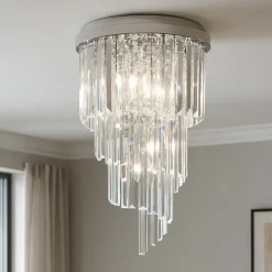 Plafoniere Moderne-Ideal Lux Carlton pl8 plafoniera contemporanea a cascata cromo