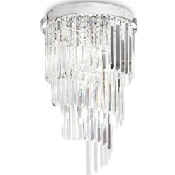 Plafoniere Moderne-Ideal Lux Carlton pl8 plafoniera contemporanea a cascata cromo