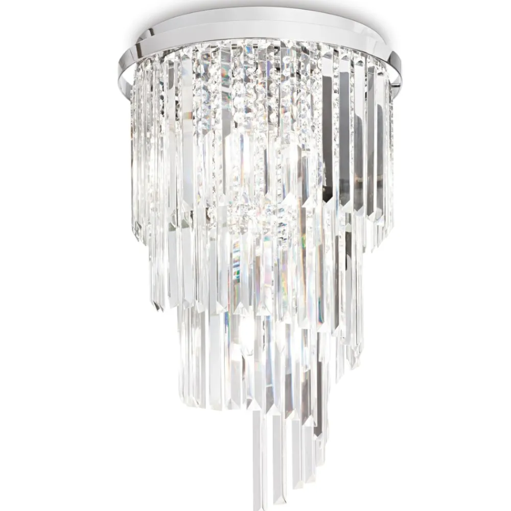 Plafoniere Moderne-Ideal Lux Carlton pl8 plafoniera contemporanea a cascata cromo