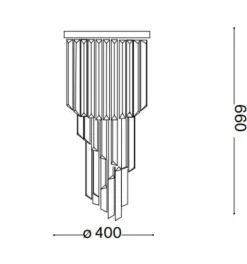 Plafoniere Moderne-Ideal Lux Carlton pl8 plafoniera contemporanea a cascata cromo