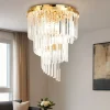 Plafoniere Moderne-Ideal Lux Carlton pl12 plafoniera oro contemporanea per grande salotto cristalli