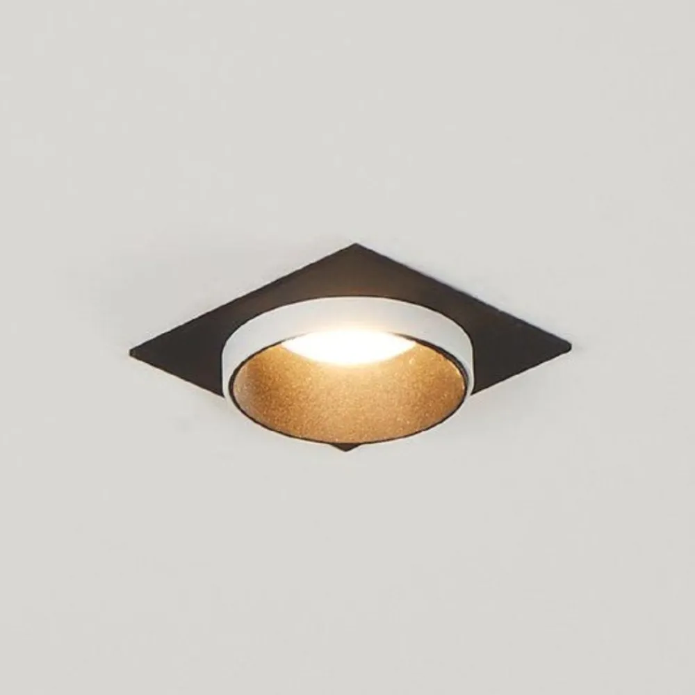 Faretti Da Incasso-Eglo Carosso faretto da incasso a soffitto quadrato nero bianco