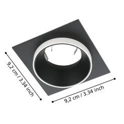 Faretti Da Incasso-Eglo Carosso faretto da incasso a soffitto quadrato nero bianco