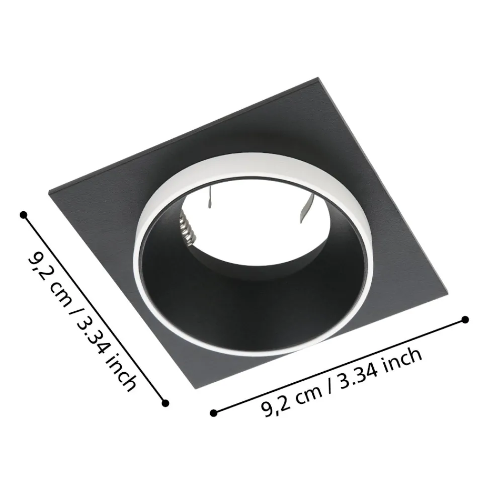 Faretti Da Incasso-Eglo Carosso faretto da incasso a soffitto quadrato nero bianco