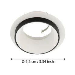 Faretti Da Incasso-Eglo Carosso faretto rotondo bianco bordo nero da incasso a soffitto