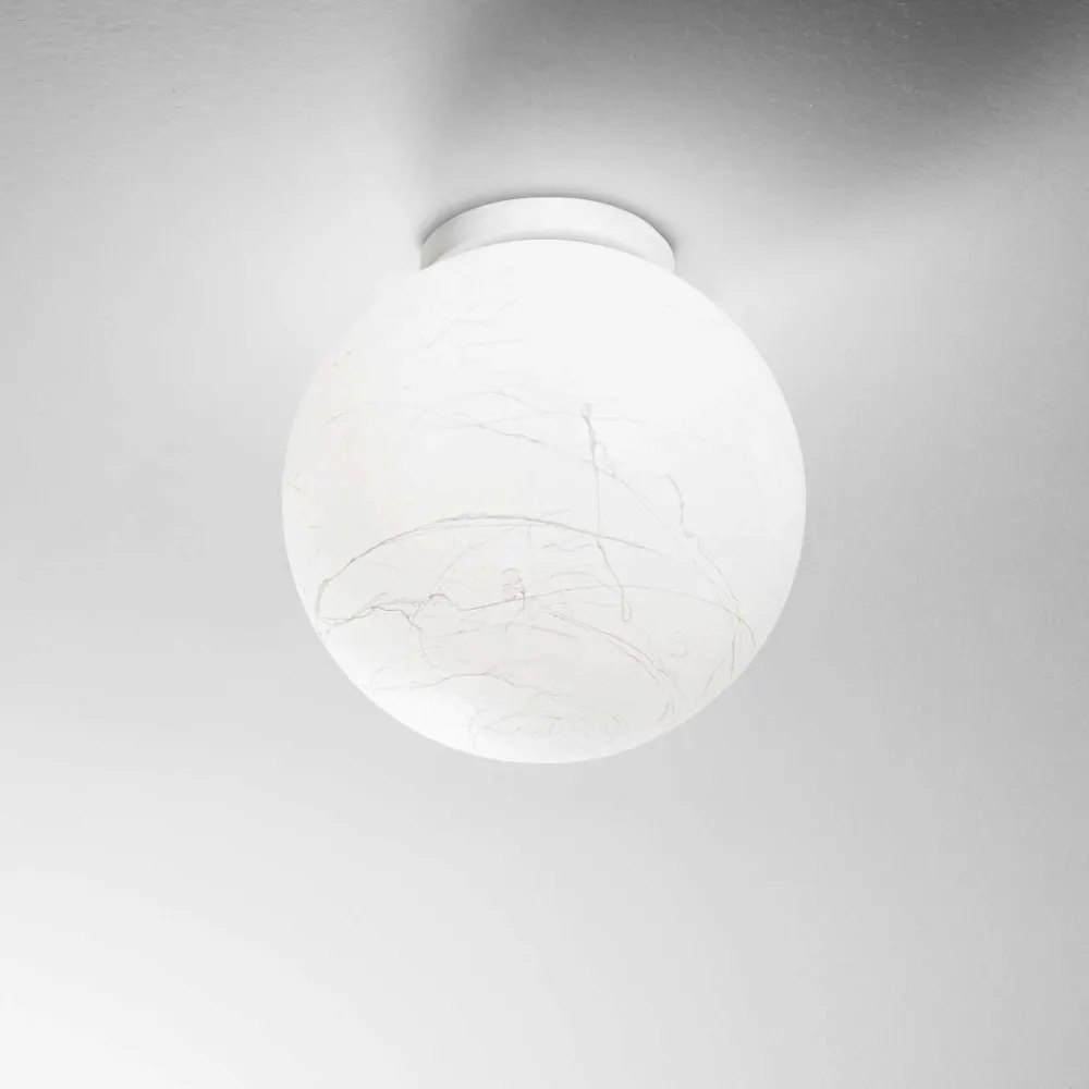 Plafoniere Moderne-Ideal Lux Carta pl1 d30 plafoniera moderna sfera effetto carta 30cm