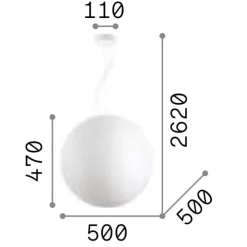 Lampadari Moderni-Ideal Lux Carta sp1 d50 lampadario sfera 50cm