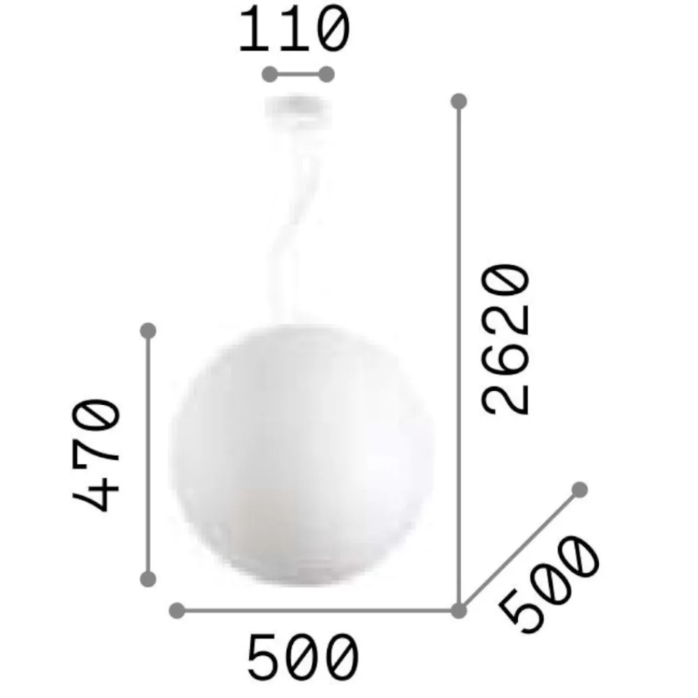 Lampadari Moderni-Ideal Lux Carta sp1 d50 lampadario sfera 50cm
