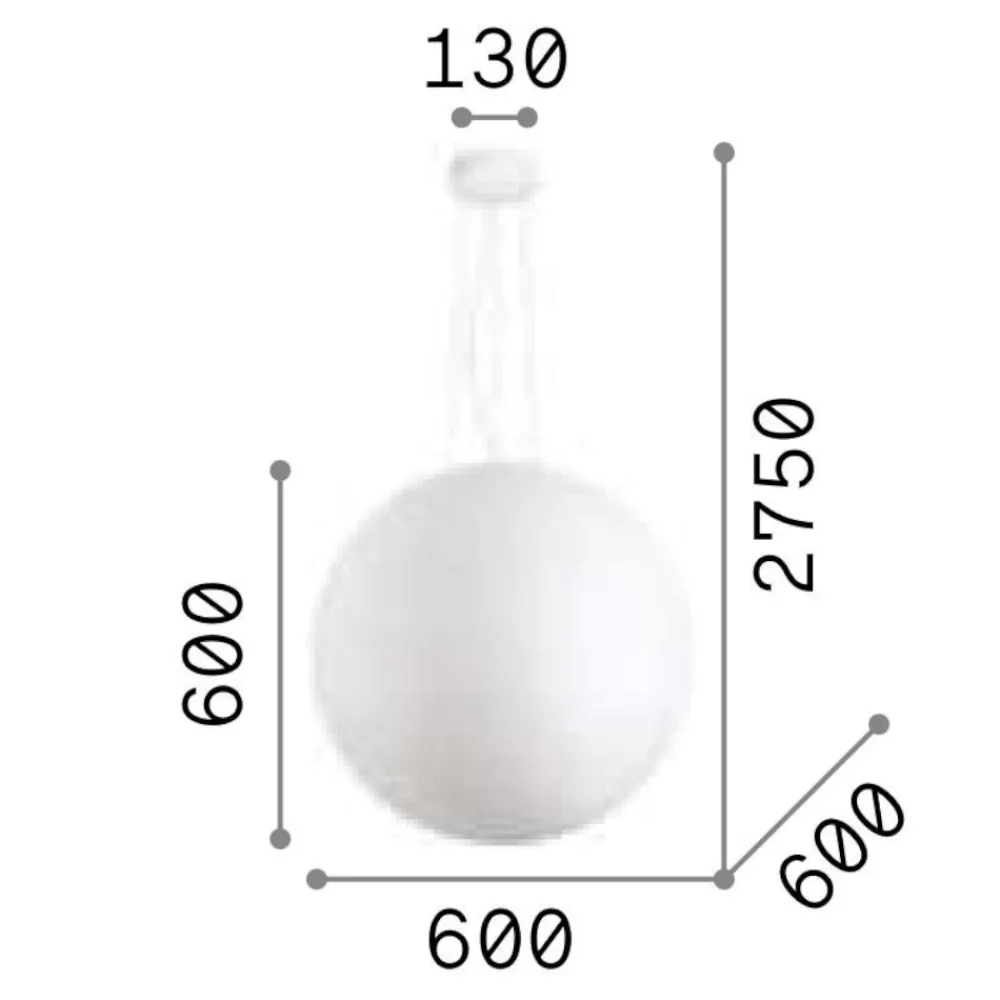 Lampadari Moderni-Ideal Lux Carta sp1 d60 lampadario moderno sfera bianca effetto carta