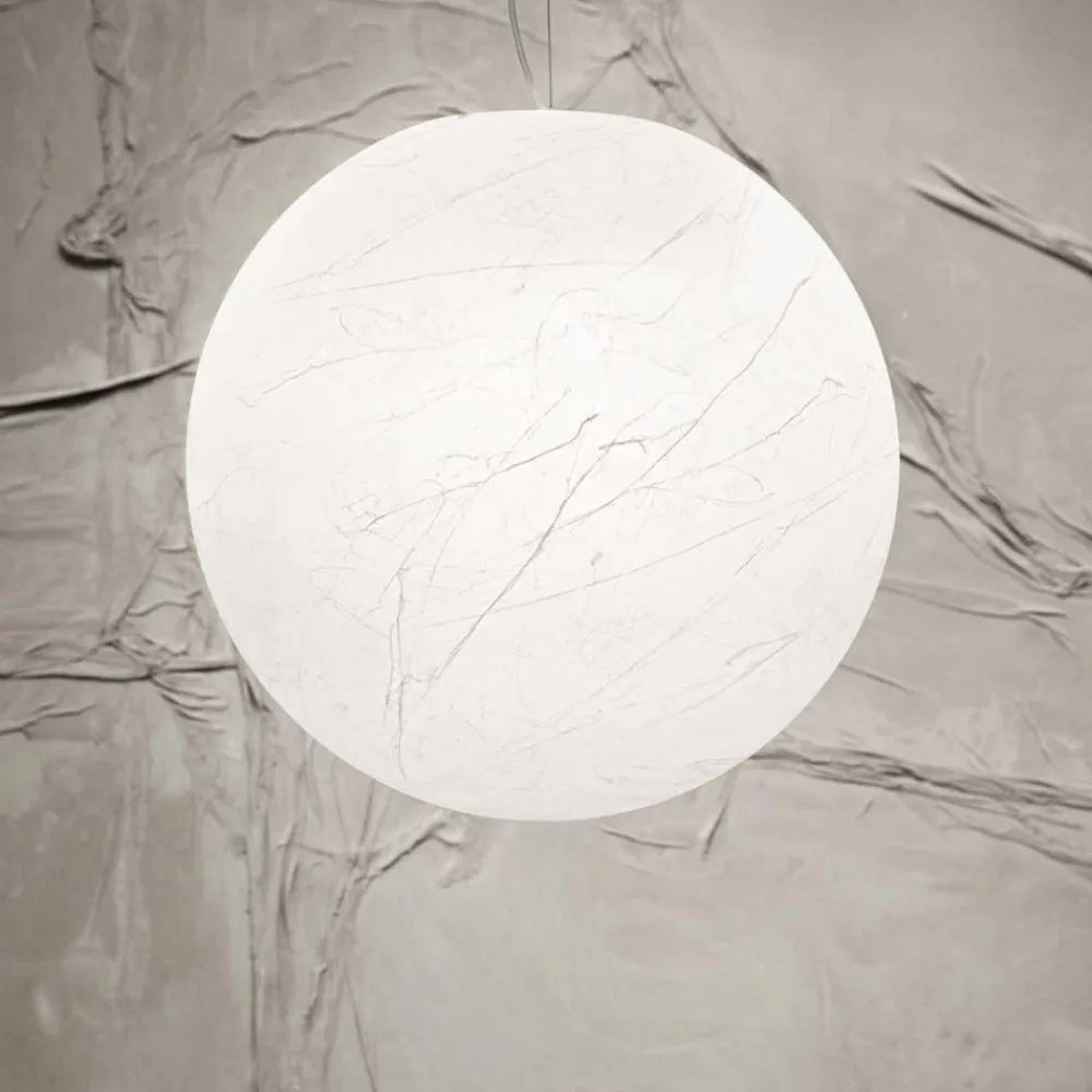 Lampadari Moderni-Ideal Lux Carta sp1 d40 lampadario sfera bianca effetto carta