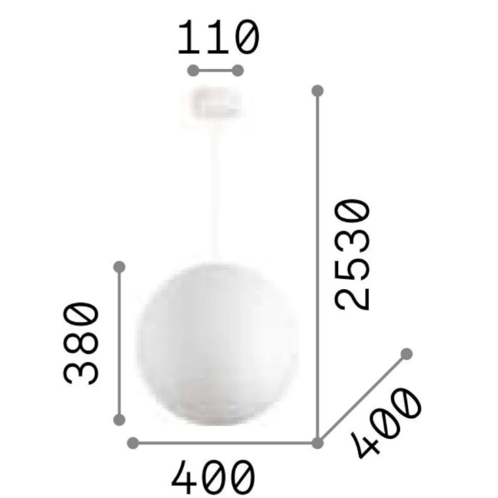 Lampadari Moderni-Ideal Lux Carta sp1 d40 lampadario sfera bianca effetto carta